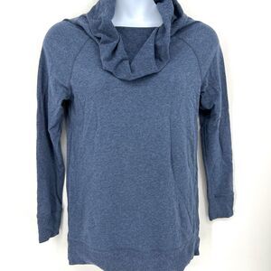 Soft Surroundings Blue Cowl Neck Pullover Tunic Size Small Tall